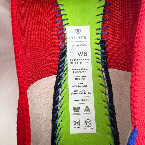 Rothy’s The Point in Red Women’s Size 8 New - Picture 10 of 10